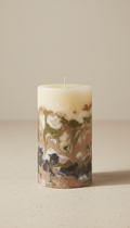 Hand-poured pillar candle in natural wax