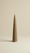 Tapered soy candle in olive grey