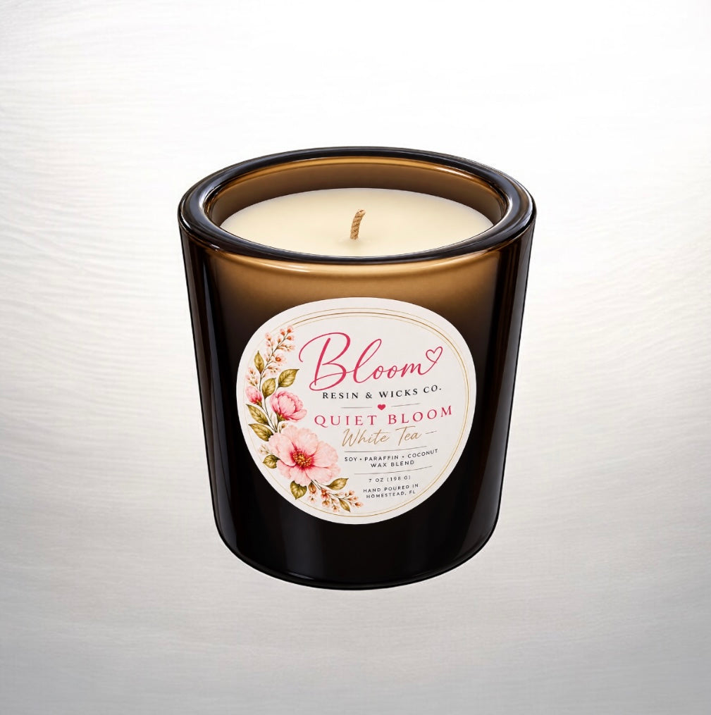 Quiet Bloom — White Tea Candle