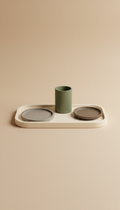 Minimalist resin tray with soft edge