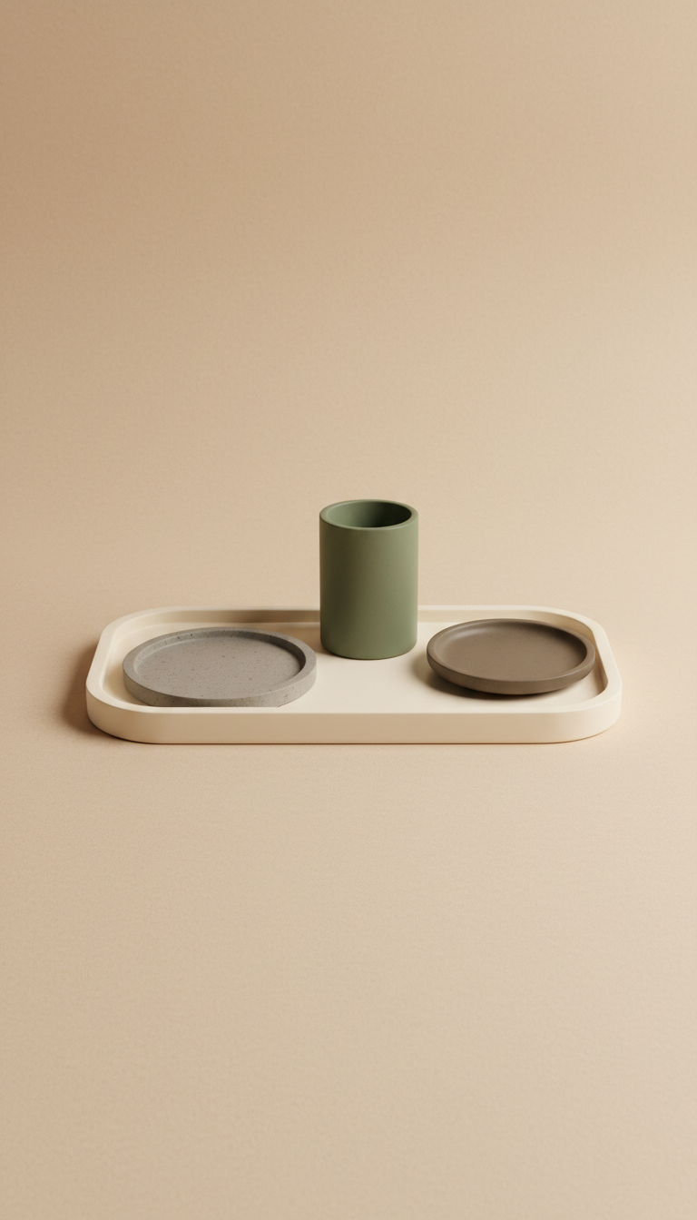 Minimalist resin tray with soft edge