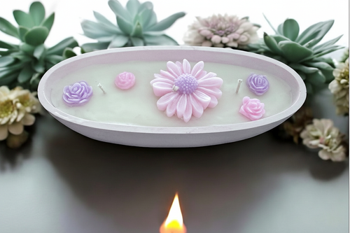 Floral dish candle product photo