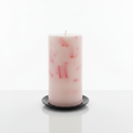 Marbled pink pillar candle product photo