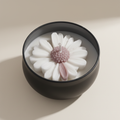Dark bowl daisy candle product photo
